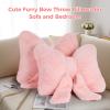 2 Pcs Soft Bow Pillows for Sofa, Office, and Bedroom, Plush Bow-Shaped Cushions view 2
