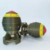 3D Printed Desktop Decorative Bomb Model, Military Green with Yellow and Red Accents, 3.15 x 1.97 inches view 3