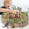 Dinosaur Playground Toy Set 215PCS  18 Realistic Dinosaurs, Build Your Own Dinosaur Park, Interactive Play with Openable Cage & Battle Station, for Boys & Girls, Enhance Kids Creativity view 1