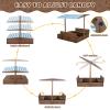 Agitree Kids Wooden Outdoor Sandbox with CoverSand Boxes with Canopy and Foldable Storage Bench Seats, Sand Table with Protection Bottom Liner,Kids Play Equipment for Outdoor(47X47Inch Brown) view 3