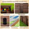Agitree Kids Wooden Outdoor Sandbox with CoverSand Boxes with Canopy and Foldable Storage Bench Seats, Sand Table with Protection Bottom Liner,Kids Play Equipment for Outdoor(47X47Inch Brown) view 4