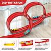 16 Ft Flexible Race Car Ramp Track for Kids Toy with Suction Cups, Compatible with Diecast 1/64th Cars, Rolls Up Portable Racetrack Party Favor Gifts for Boys Ages 3-10 Year Old (Racing Red) view 2
