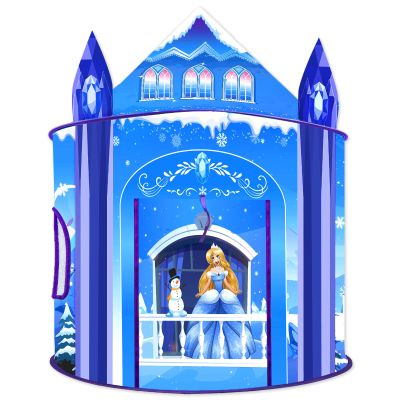 Princess Play Tent for Girls Ice Castle Imaginative Fairy Tale Pretend Game Playhouse Indoor Outdoor Pop Up Kids Tent Toy Gift for Children Toddlers Festival Birthday Party