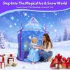 Princess Play Tent for Girls Ice Castle Imaginative Fairy Tale Pretend Game Playhouse Indoor Outdoor Pop Up Kids Tent Toy Gift for Children Toddlers Festival Birthday Party view 4