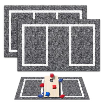 2 pcs 5 x 8 FT Cornhole Mat Durable Cornhole Pitch Pads with Waterproof Backing Felt Surface for Board Stability & Toss Bag Protection Outdoor Playing Surface for Backyard Tailgating & Lawn Games