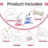 3 in 1 Badge Maker Machine with 78 pcs Button Partse & 36 Sticker,Fridge Magnets Keychains Pin Badges with Circle Cutter Kits,Badge Button Press Machine Kit for Kids (Blue) view 3