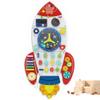 BlueWood Wooden Wall Busy Board Panels, Toddler Learning Activity Center, Montessori Philosophy Sensory, Educational Toys, Conducive to All-Round Development - Rocket view 1