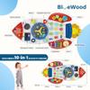BlueWood Wooden Wall Busy Board Panels, Toddler Learning Activity Center, Montessori Philosophy Sensory, Educational Toys, Conducive to All-Round Development - Rocket view 2
