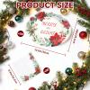 100Pcs Heavy Duty Oval Christmas Paper Plates and Napkins Set, 12 inch Large Poinsettia Christmas Dinner Plates Disposable Party Set, Merry & Bright Floral Dinnerware for Holiday Xmas Party Supplies view 4