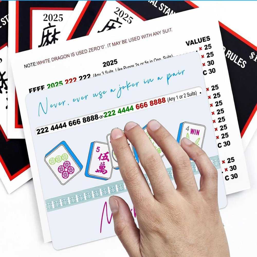 2PCS Mahjong Line Finder, 6.1X4.7'' Acrylic Line Finder for American Mahjong & Mahjong Rules Helper Reader for Quick Rule Reference Clear Rule Helper and Reading Magnifier for American Mahjong 