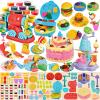 104 PCS 4 in 1 Color Dough Sets for Kids Ages 3-4-8, Dough Tools Accessories Kit, Ice Cream Playset Noodle Cookie Cake Maker, Pretend Play Kitchen Creations Food Toys Arts Crafts for Toddler Girl Boy view 1