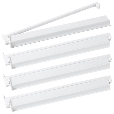 4Pcs Mahjong All-in-One Racks with Pushers, Acrylic American Majiang Tile Holder, Modern Mah Jong Game Rack with Built-in Pushers, Easy Portable American Mahjong Accessories and Gifts(White)