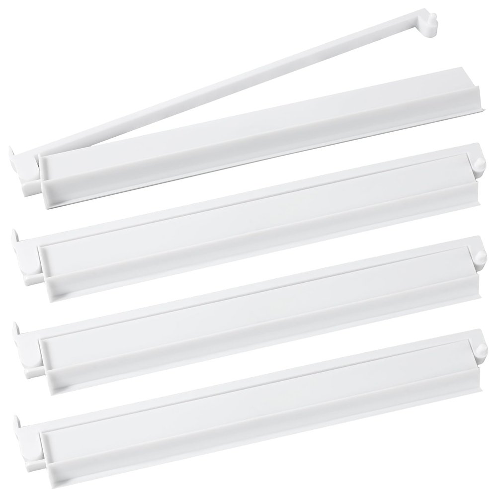 4Pcs Mahjong All-in-One Racks with Pushers, Acrylic American Majiang Tile Holder, Modern Mah Jong Game Rack with Built-in Pushers, Easy Portable American Mahjong Accessories and Gifts(White)