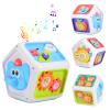 Montessori Activity Cube 6-12 months for Baby with Hanging Crib Car Seat Toys, Car Activities for 1 Year Old, Learning Sensory Baby Toys Medium Busy Board Cube for Birthday Gifts for 9 10 12 18 Month view 1