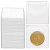 BOHUIZ 200 PCS Single Pocket Coin Flips Clear Coin Collector Protectors, 2.2x2.2 Inch Individual Transparent Plastic Sleeves Holder Small Coin Pouch for Jewelry Storage Currency Collectors view 1