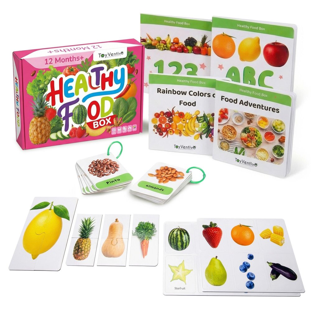 TOYVENTIVE Preschool Activity Set for Girls Educational Toddler Toys with Flashcards, Matching Games and Montessori Activity Cards for Visual Recognition and Play-Based Exploration Ages 13