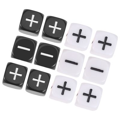 Abaodam 12Pcs Black Minus Sign Dice Counting Game for Party Table Play Accessories