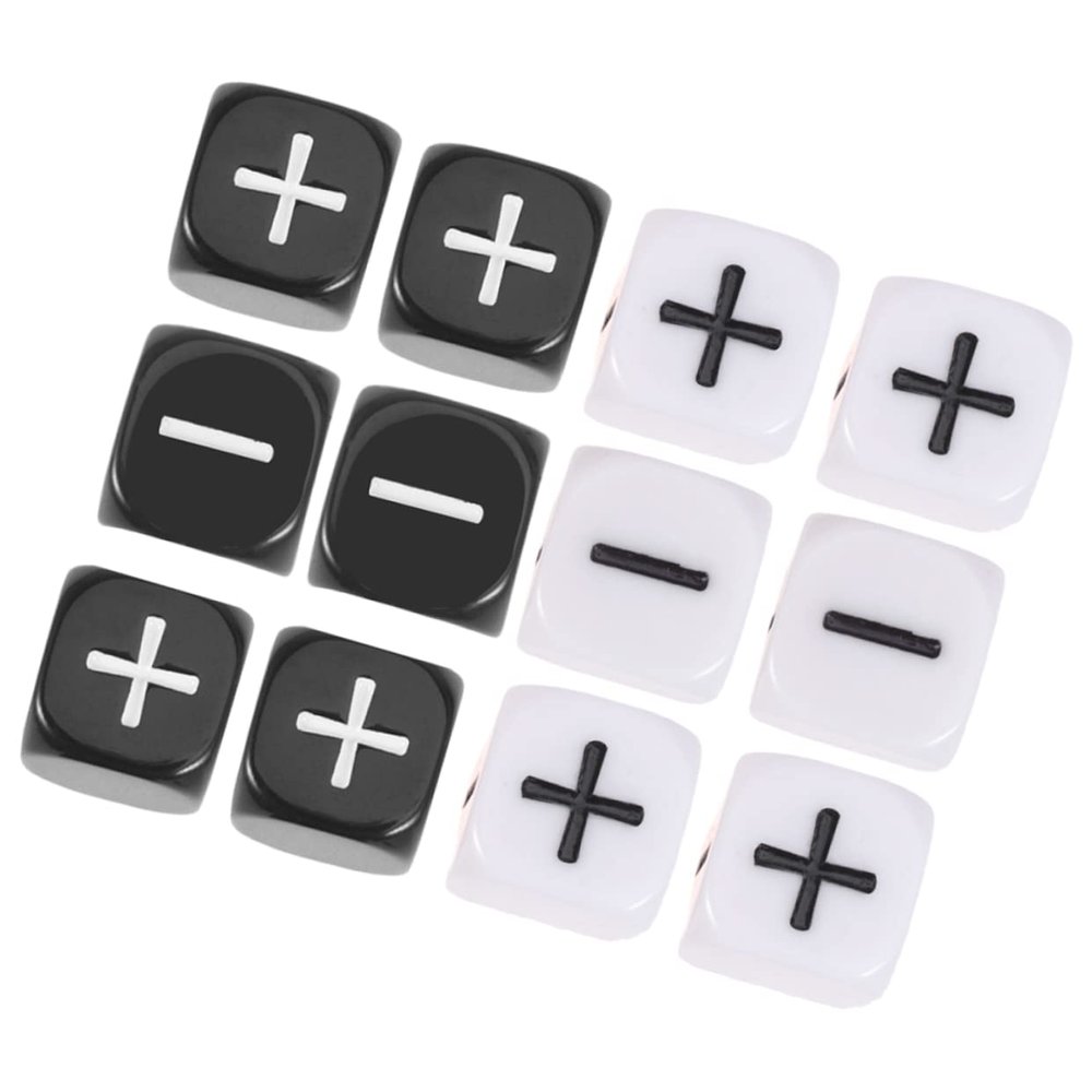 Abaodam 12Pcs Black Minus Sign Dice Counting Game for Party Table Play Accessories