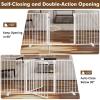 104" Extra Wide Dog Gate, Heavy Duty Metal Freestanding Dog Gate with Door for Indoor & Outdoor, Foldable Pet Fence for Doorways,House,Porch,Deck,Yard,Stairs, Auto Close(4 Panels,White) view 2