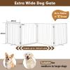 104" Extra Wide Dog Gate, Heavy Duty Metal Freestanding Dog Gate with Door for Indoor & Outdoor, Foldable Pet Fence for Doorways,House,Porch,Deck,Yard,Stairs, Auto Close(4 Panels,White) view 4