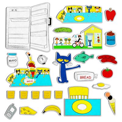 Ai fsem Cat's Big Lunch Felt Board Story Sets 25 Pcs Felt Pieces Preschool Storytelling Learning Activities for Kindergarten Family