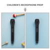 HANABASS Fake Microphone Toy for Kids, 4pcs Pretend Play Mics, Simulated Speech Practice for Karaoke, Stage Costume Prop, Birthday Party, Black, 9. 05 Inch view 4