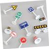 Healifty 10pcs Miniature Traffic Sign Road Barricade Models for Educational Street Tools Compatible with Construction Vehicle view 2