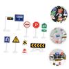 SKISUNO 10pcs Mini Traffic Sign Road Barricade Models for Educational Pretend Play Street Signs for Safety Awareness and Interactive Learning view 2