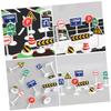 SKISUNO 10pcs Mini Traffic Sign Road Barricade Models for Educational Pretend Play Street Signs for Safety Awareness and Interactive Learning view 3