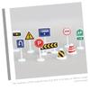 SKISUNO 10pcs Mini Traffic Sign Road Barricade Models for Educational Pretend Play Street Signs for Safety Awareness and Interactive Learning view 4