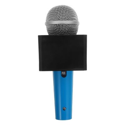HANABASS Fake Microphone Prop Toy, 6. 69" Simulation Pretend Microphone with Square Cube Flag, Blue, Plastic, for Kids Karaoke, Costume Role Play, Party Accessories