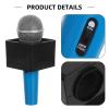 HANABASS Fake Microphone Prop Toy, 6. 69" Simulation Pretend Microphone with Square Cube Flag, Blue, Plastic, for Kids Karaoke, Costume Role Play, Party Accessories view 3