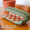 3D Printed 32PCS Cactus Chess Board Set, Succulent Cacti Chess-Advanced, Cactus-Themed Pieces, Pot Case, Roll up Cactus Board, Suitable for Plant Lovers, Family and Couple Gatherings view 2