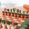 3D Printed 32PCS Cactus Chess Board Set, Succulent Cacti Chess-Advanced, Cactus-Themed Pieces, Pot Case, Roll up Cactus Board, Suitable for Plant Lovers, Family and Couple Gatherings view 3