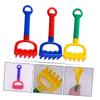Abaodam 3pcs Sand Rake Bright Plastic Beach Sand for Lightweight and Safe Outdoor Play Tools Yellow view 3