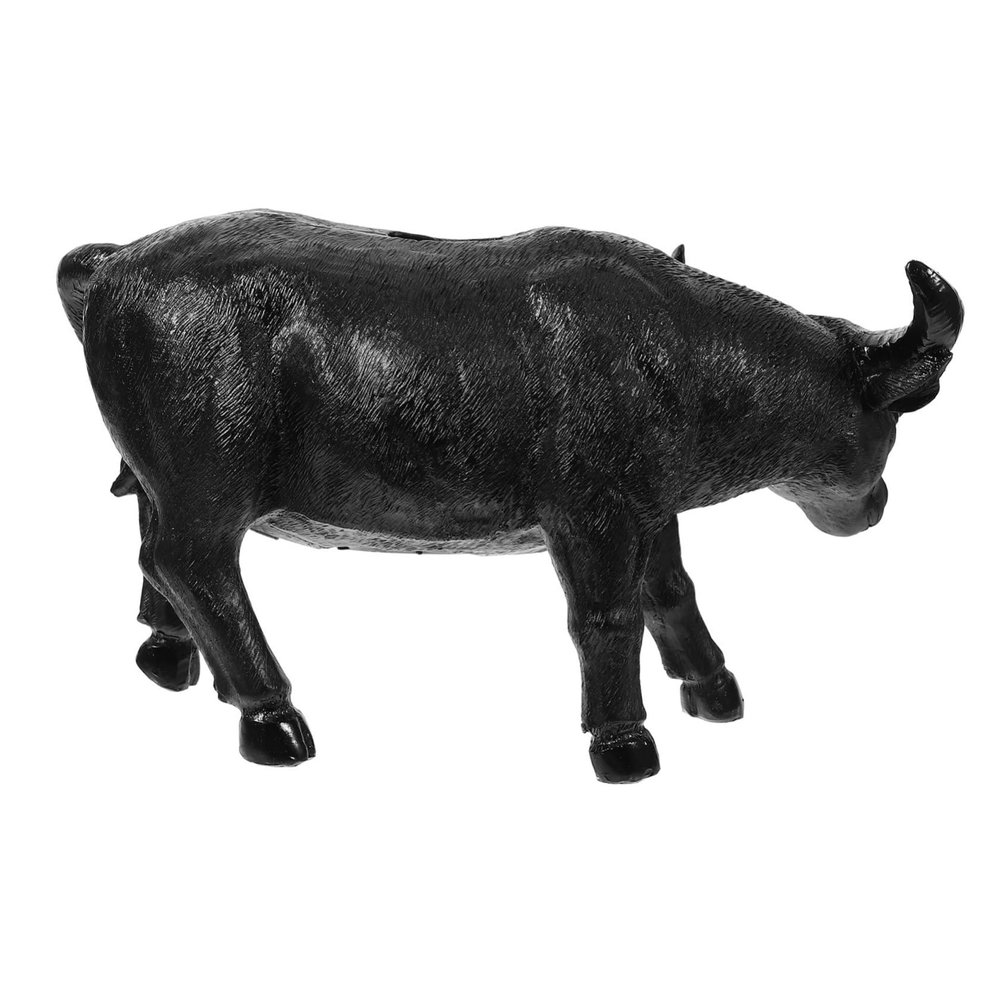 Abaodam Creative Resin Buffalo Coin Storage Jar Artistic Money Pot for Black Large Capacity Cartoon Money Box for Daily Savings and Birthday Gift