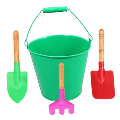 Beaupretty Beach with Colorful Iron Bucket and Shovel Safe Thickened Sand Play Tools for Outdoor Seaside Fun Portable Lightweight Pails and Shovels for Boys Random Color