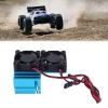 Alomejor ESC Motor Dual Fan Set Aluminum Plastic ESC Cooling Fan Set for Slash 4x4 Rustler Hoss Velineon (Blue) view 4