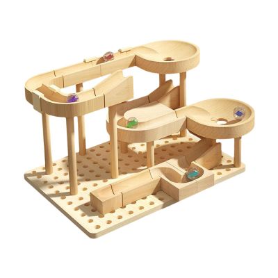 Wooden Marble Track Assembly Puzzle for Creative Play, Style B