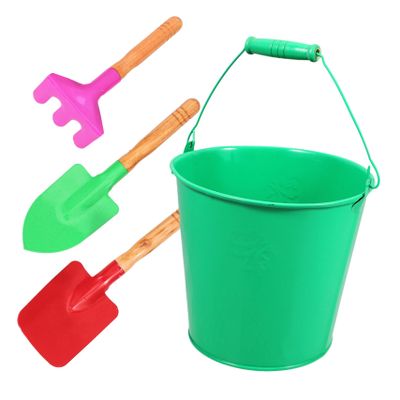 Abaodam Beach Thick Large Bucket with Small Shovel Sand Digging Tools for Outdoor Play Comfortable Grip and Rounded Edges Lightweight Random Color
