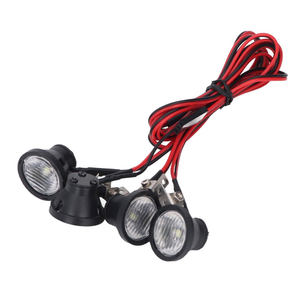 Alomejor RC Car LED Light, 4LED Headlights Broad Crawler Roof Light for 1:10 RC Crawler SCX10 90046 (White Lighting)