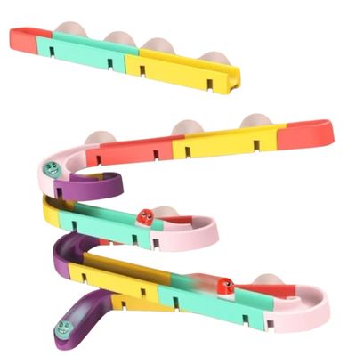 BESPORTBLE Educational Ball Track for DIY Building Marble Run with Colorful Rails Enhances Fine Motor Skills and Eye Hand Coordination Safe and