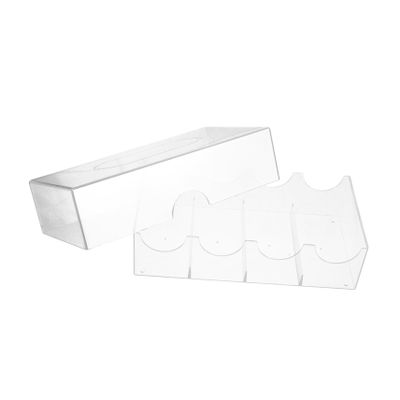 BESPORTBLE Professional Transparent Poker Chip Storage Box with Four Compartments Large Capacity Organizer Case for Poker Chips and Cards Buckle Closure
