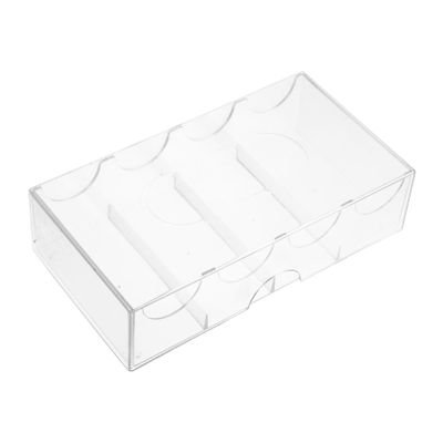 LIOOBO Large Capacity Transparent Poker Chip Storage Box with Buckle Closure Multi Grid Organizer for and Small Item Storage Portable and Stylish Game Chip Case