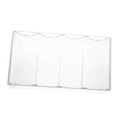 Abaodam Transparent Multi Function Poker Chip Storage Box Case for and Small Item Organization with Four Compartments