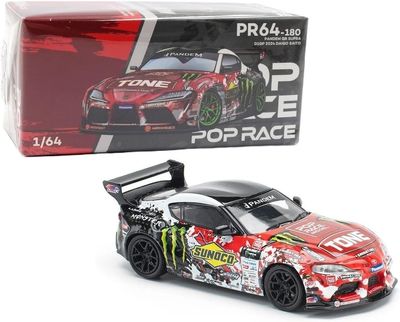 1:64 Diecast Model Car Compatible with Pandem Toyota GR Supra D1 GP 2024 DAIGO Saito Limited Edition by Pop Race PR640180