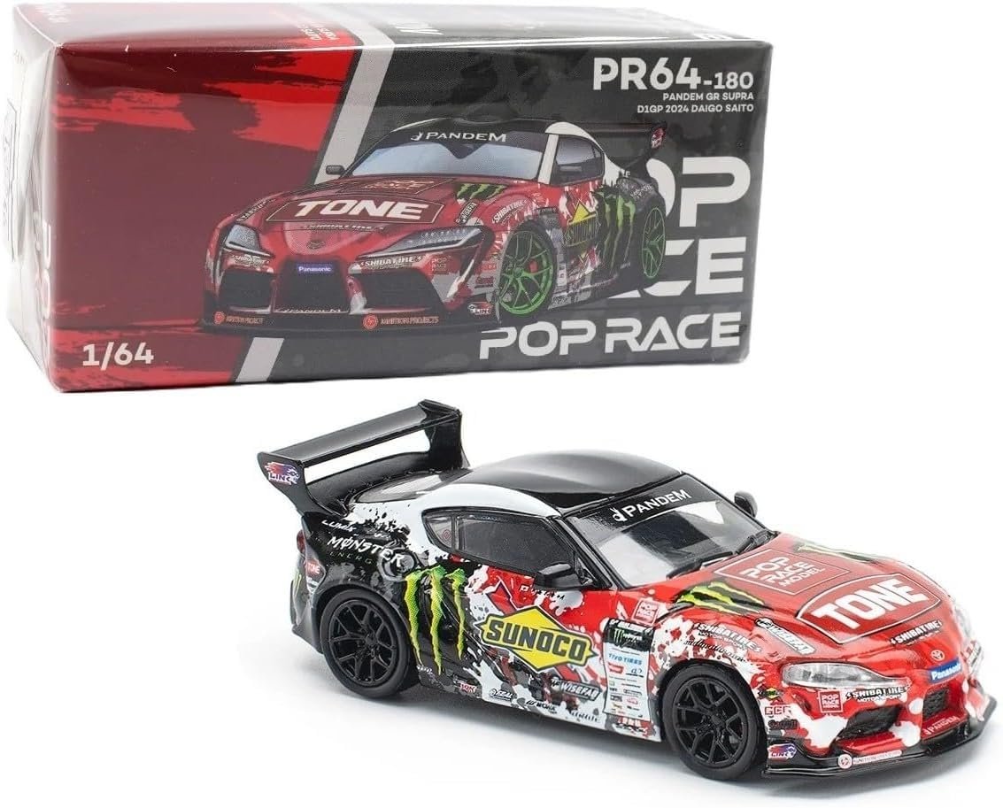 1:64 Diecast Model Car Compatible with Pandem Toyota GR Supra D1 GP 2024 DAIGO Saito Limited Edition by Pop Race PR640180