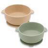 EKOSELA Silicone Baby Suction Bowls (2 Pack) Non-Slip Stay Put, High Edge for Self Feeding, BPA Free Toddler Feeding Bowl, (Light Green/Beige) view 1