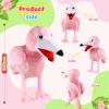 Animal Hand Puppets 11 Inch Bird Plush Toucan Owl Eagle Parrot Flamingo Peacock Puppet Toys Role-Play Puppets for Kids Storytelling Imaginative Pretend Play Teaching Preschool(Flamingo) view 2
