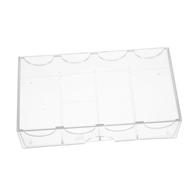 Milisten Multi Function Poker Chip Storage Box Large Capacity Transparent Chip Organizer Tray with Four Compartments and Game Accessories